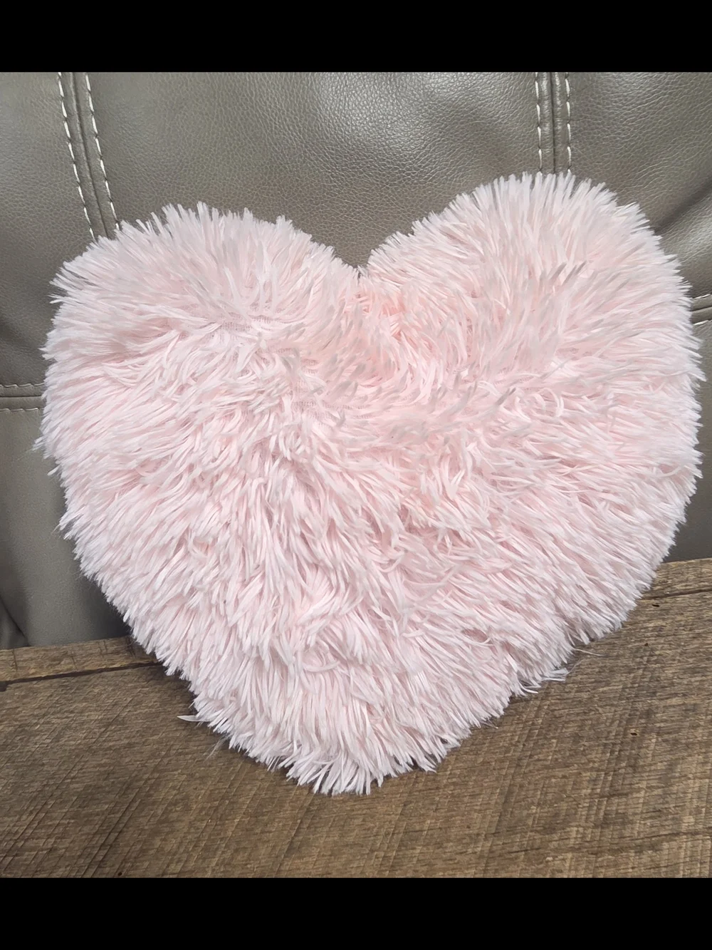 Super Soft Plush Heart Throw Pillows Duo - Pink and Creamy White ~ Bin 1D